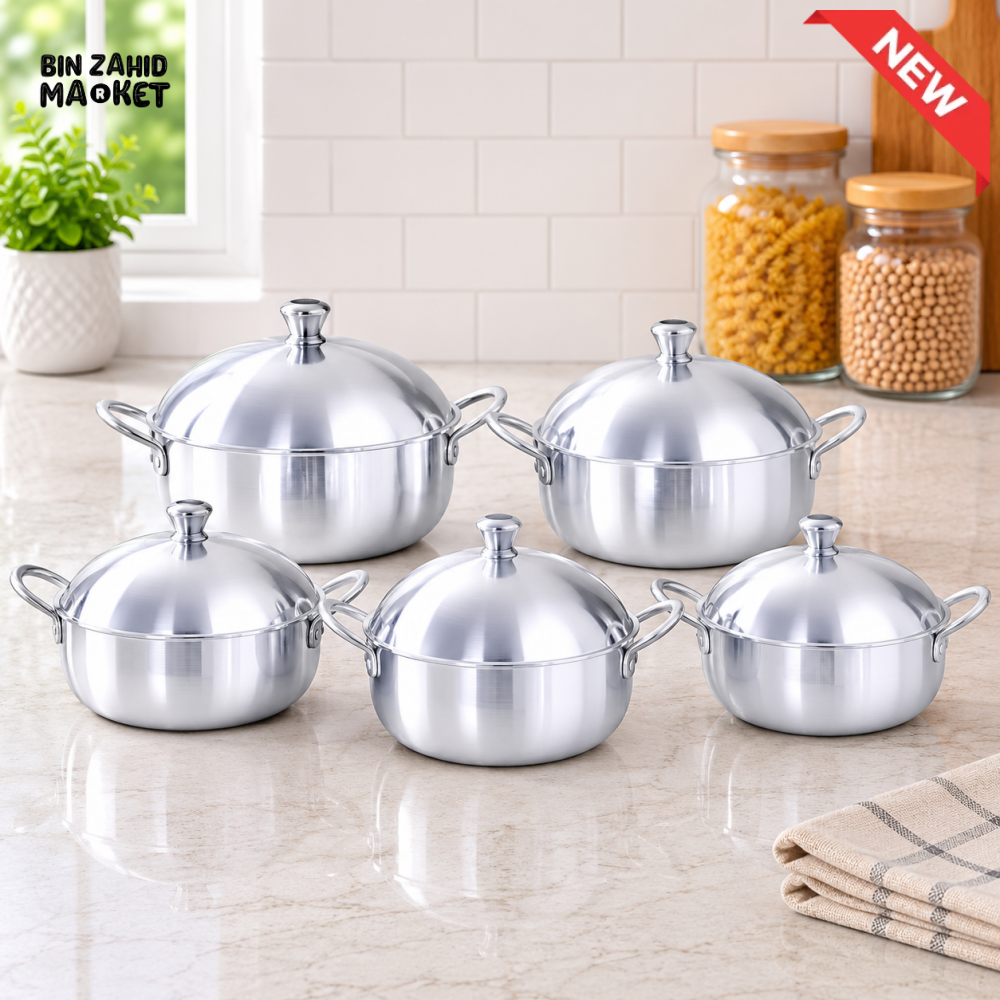 KITCHEN KING STAINLESS STEEL 5-PIECE CASSEROLE SET - 20/28 CM
