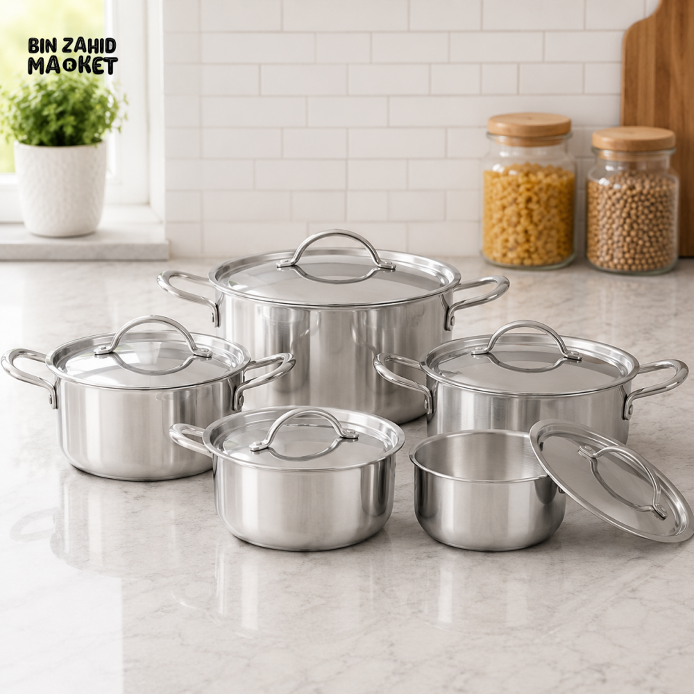 KITCHEN KING STAINLESS STEEL& COOKWARE SET - 10 PIECE SET