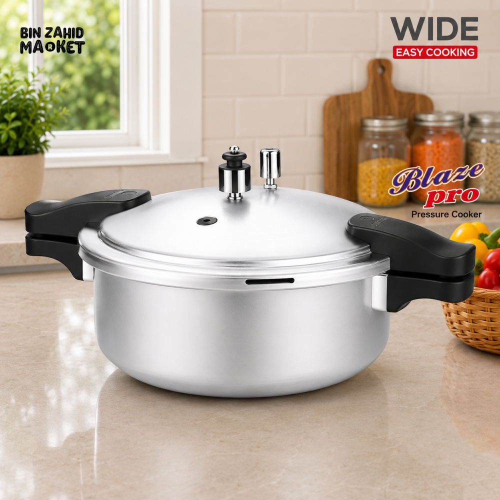 KITCHEN KING WIDE ALUMINUM PRESSURE COOKER - 11 LITER
