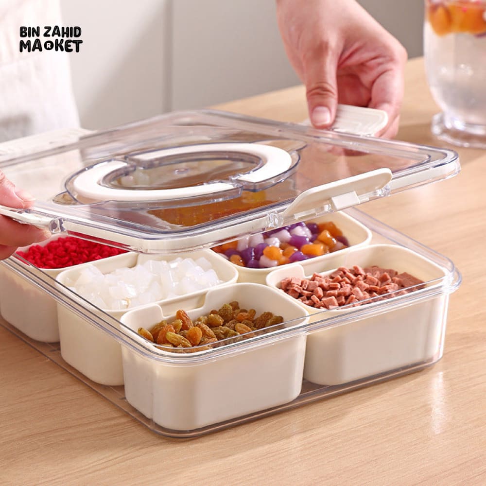 KITCHEN SEASONING STORAGE BOX 8-GRID SPICE BOX SEALED MOISTURE-PROOF SALT TANK