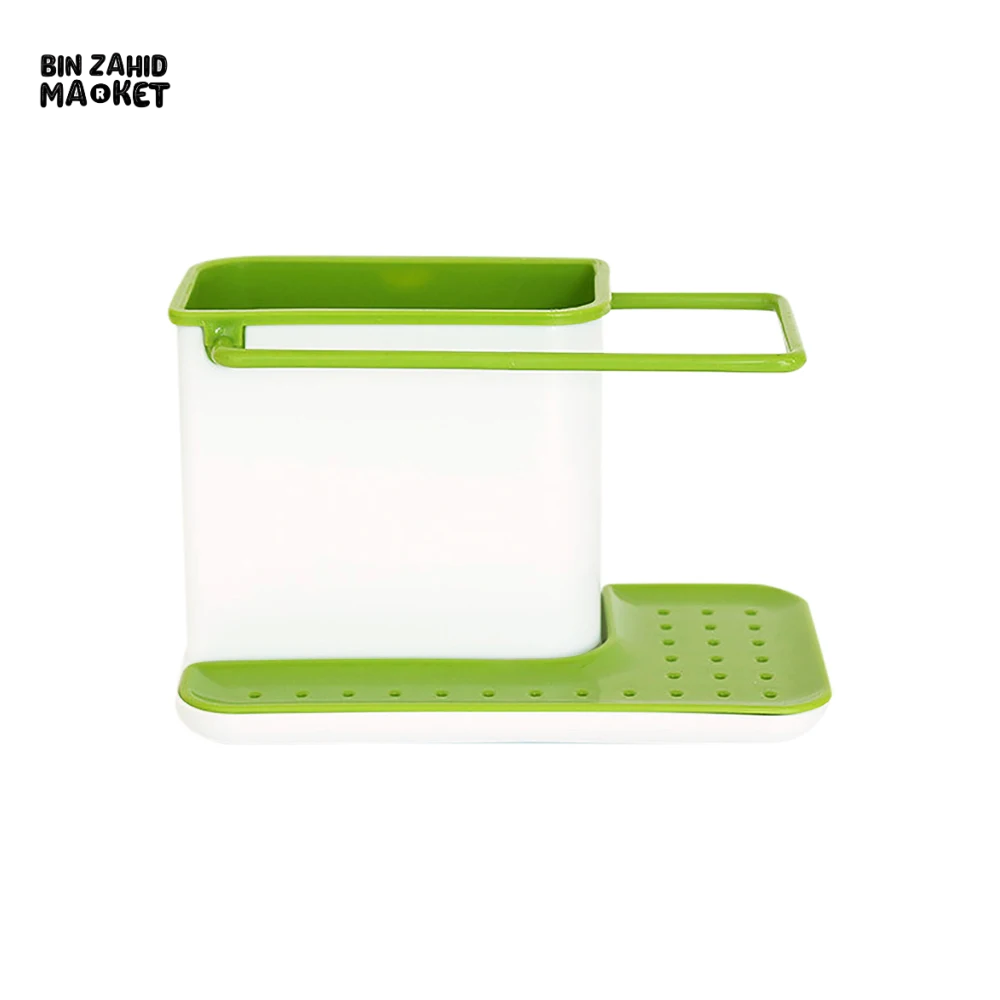 KITCHEN STORAGE DRAIN RACK SINK HOLDER SOAP & SPONGE ORGANIZER