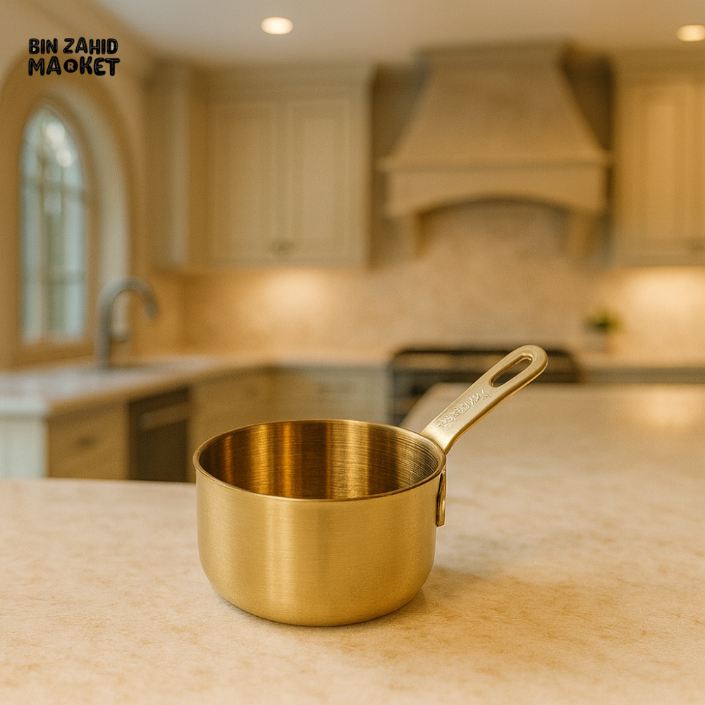 KOREAN GOLDEN SAUCE CUP – PREMIUM STAINLESS STEEL MINI POT WITH HANDLE - 60ML GST1026