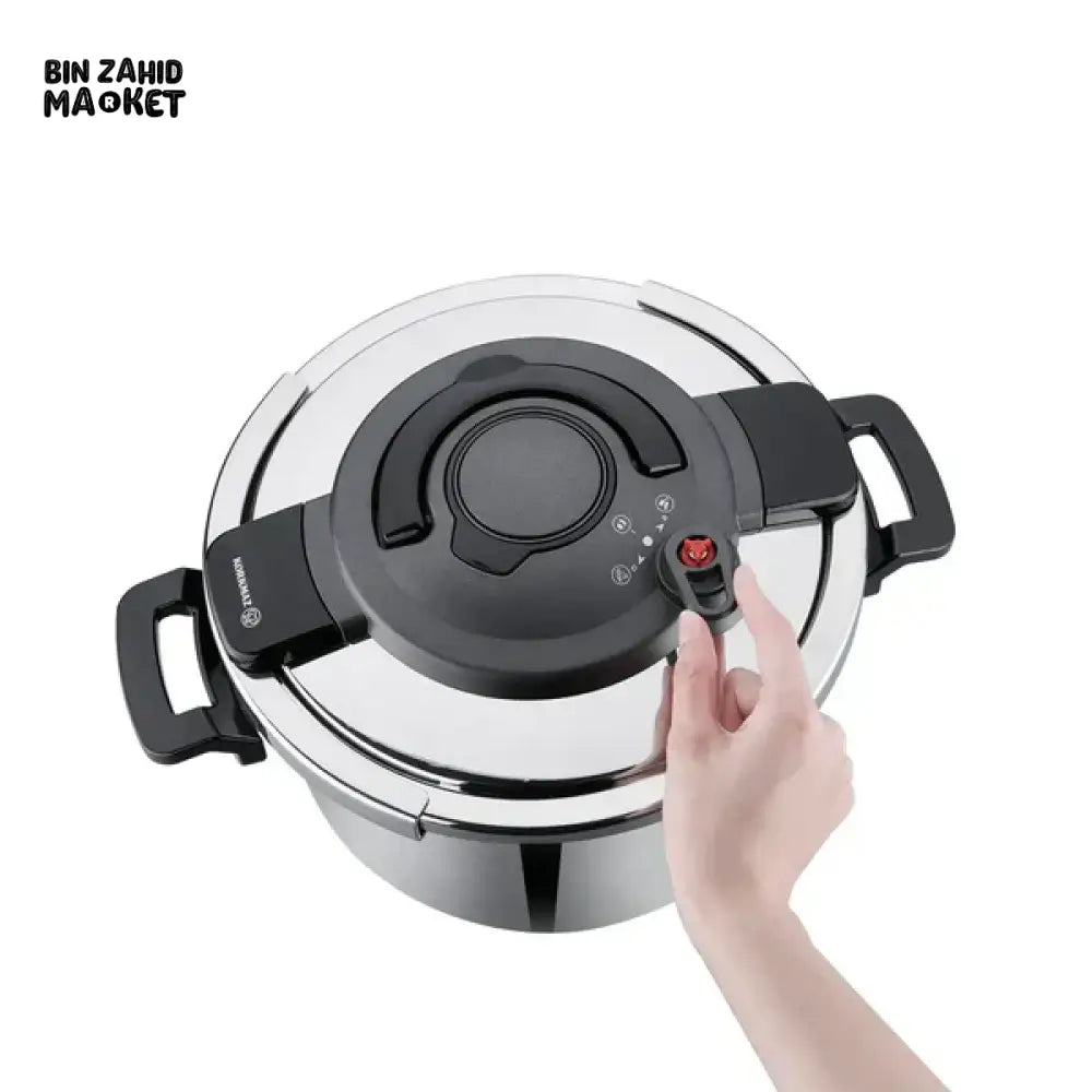 KORKMAZ ALESSA STAINLESS STEEL PRESSURE COOKER DURABLE EFFICIENT & INDUCTION COMPATIBLE COOKWARE - 12 LITERS