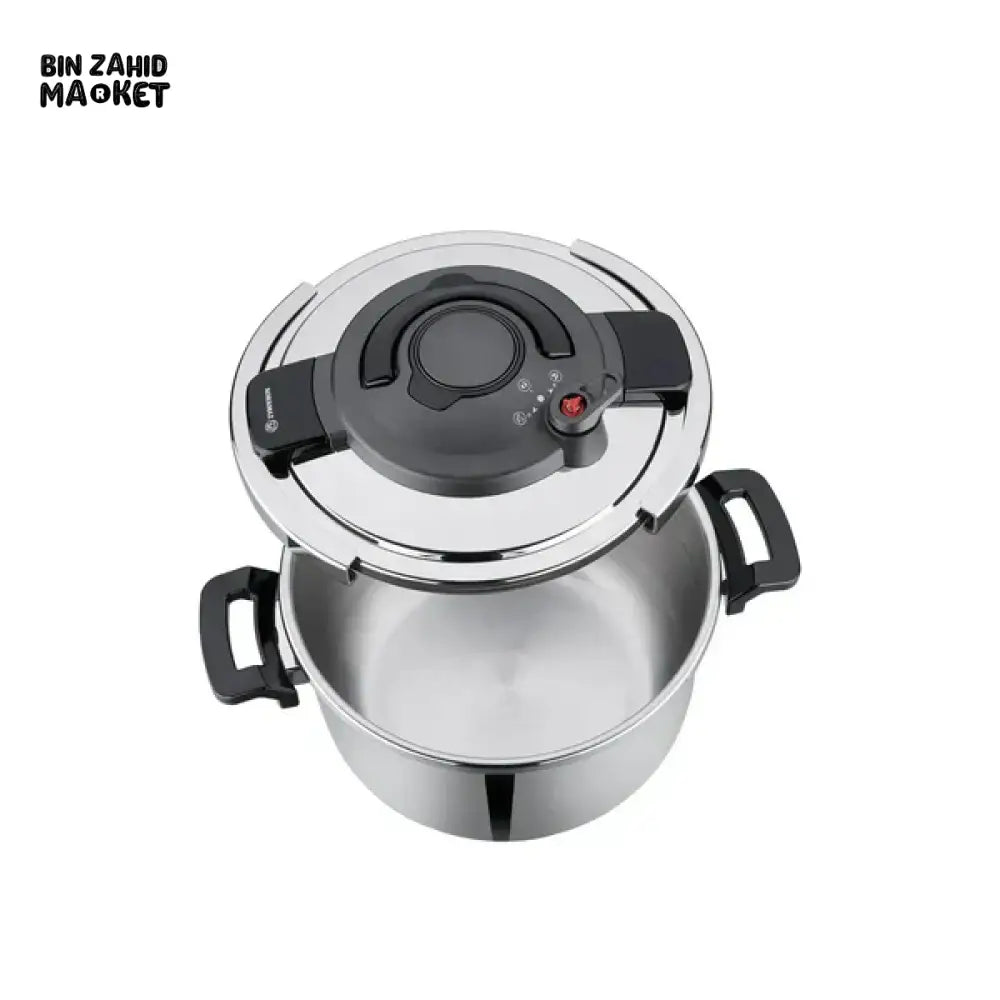 KORKMAZ ALESSA STAINLESS STEEL PRESSURE COOKER DURABLE EFFICIENT & INDUCTION COMPATIBLE COOKWARE - 5 LITERS