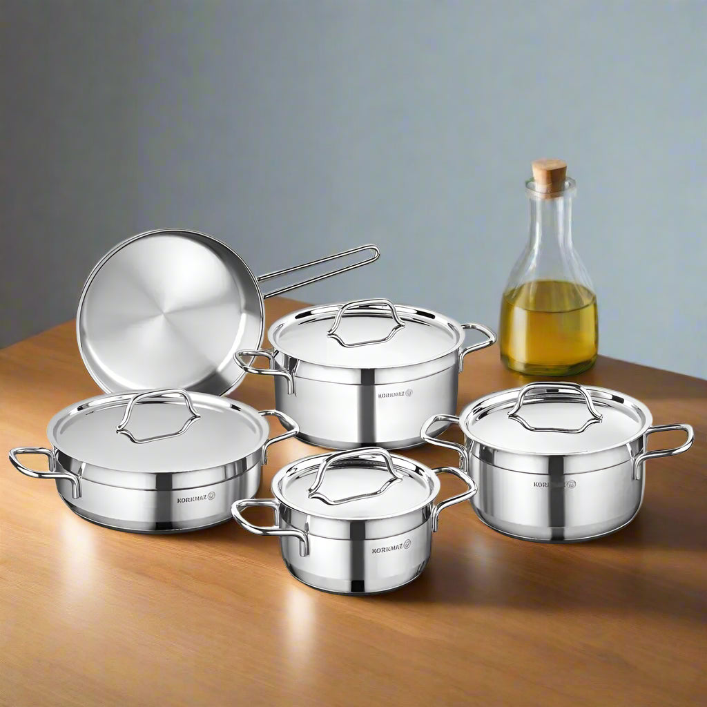 KORKMAZ ALFA COOKWARE 9 PIECE SET – A1660