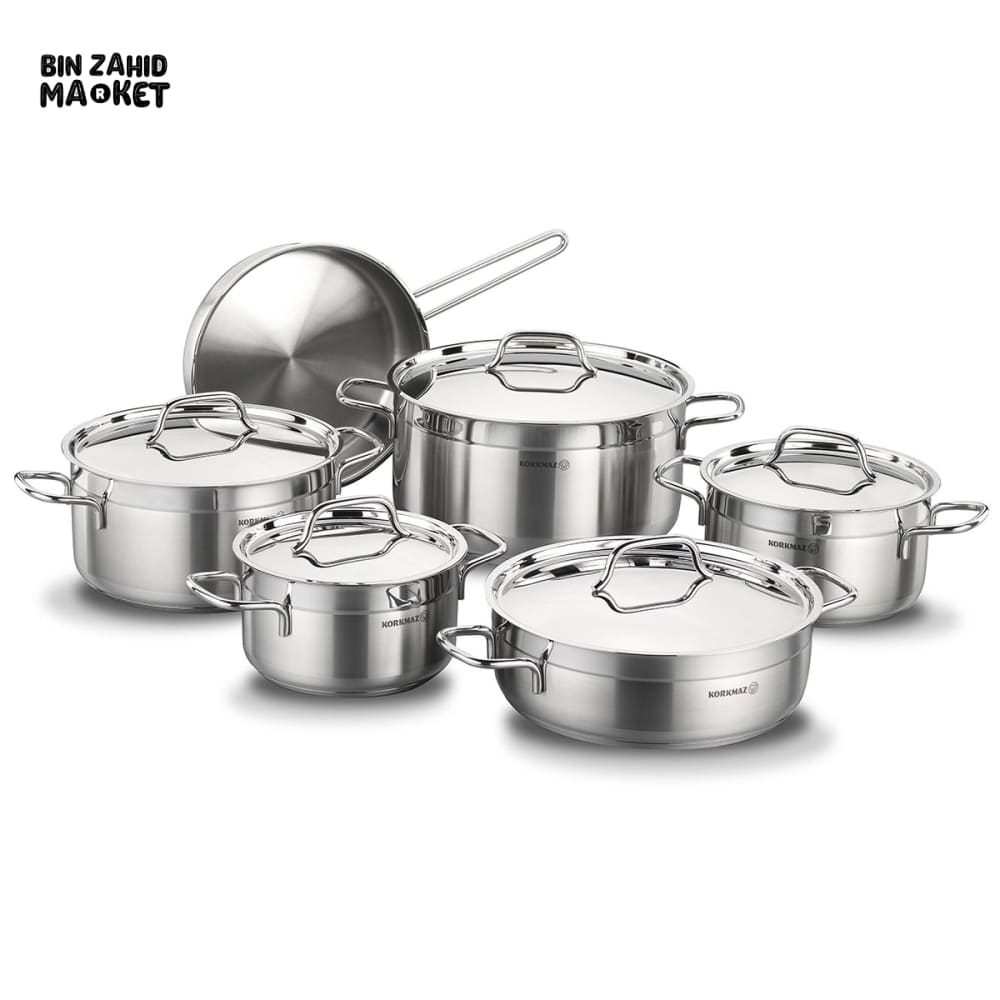 KORKMAZ ALFA PLUS STAINLESS STEEL COOKWARE 11 PIECES SET - A1610