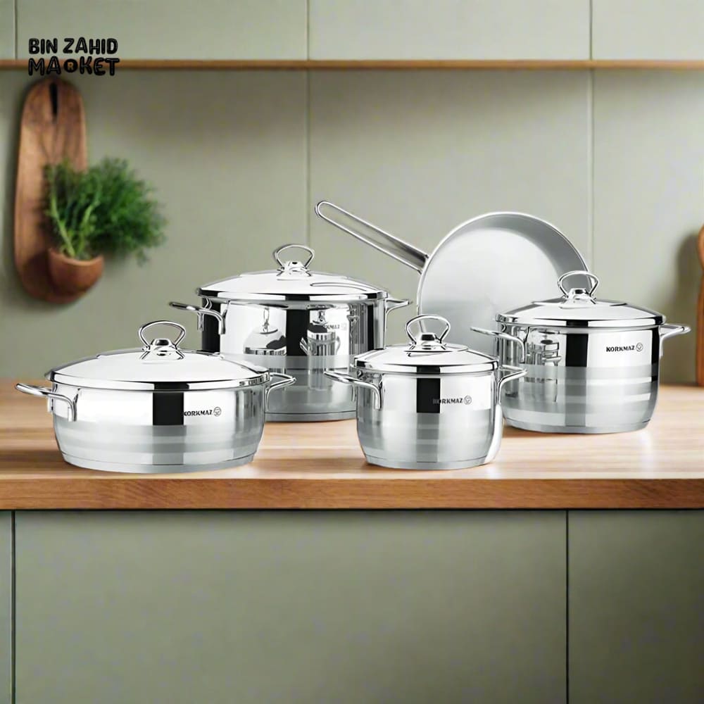 KORKMAZ ASTRA EXTRA 9 PIECE COOKWARE SET – A2020