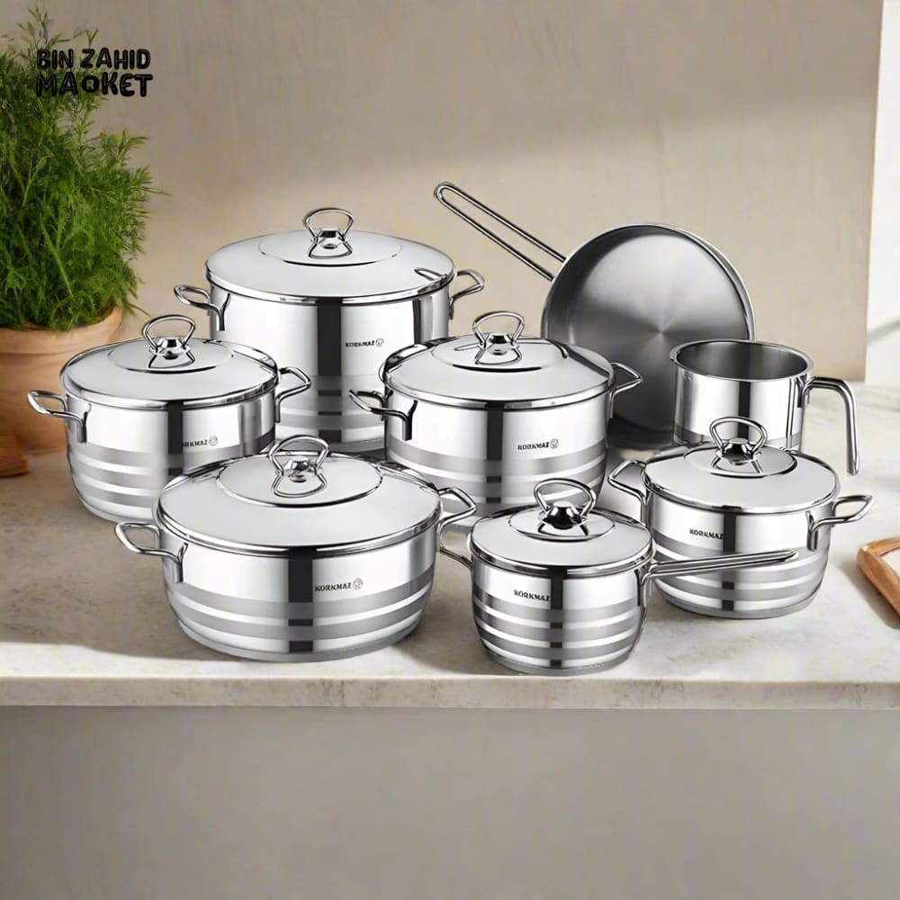 KORKMAZ ASTRA GRANDE 14 PIECE COOKWARE SET – A1091