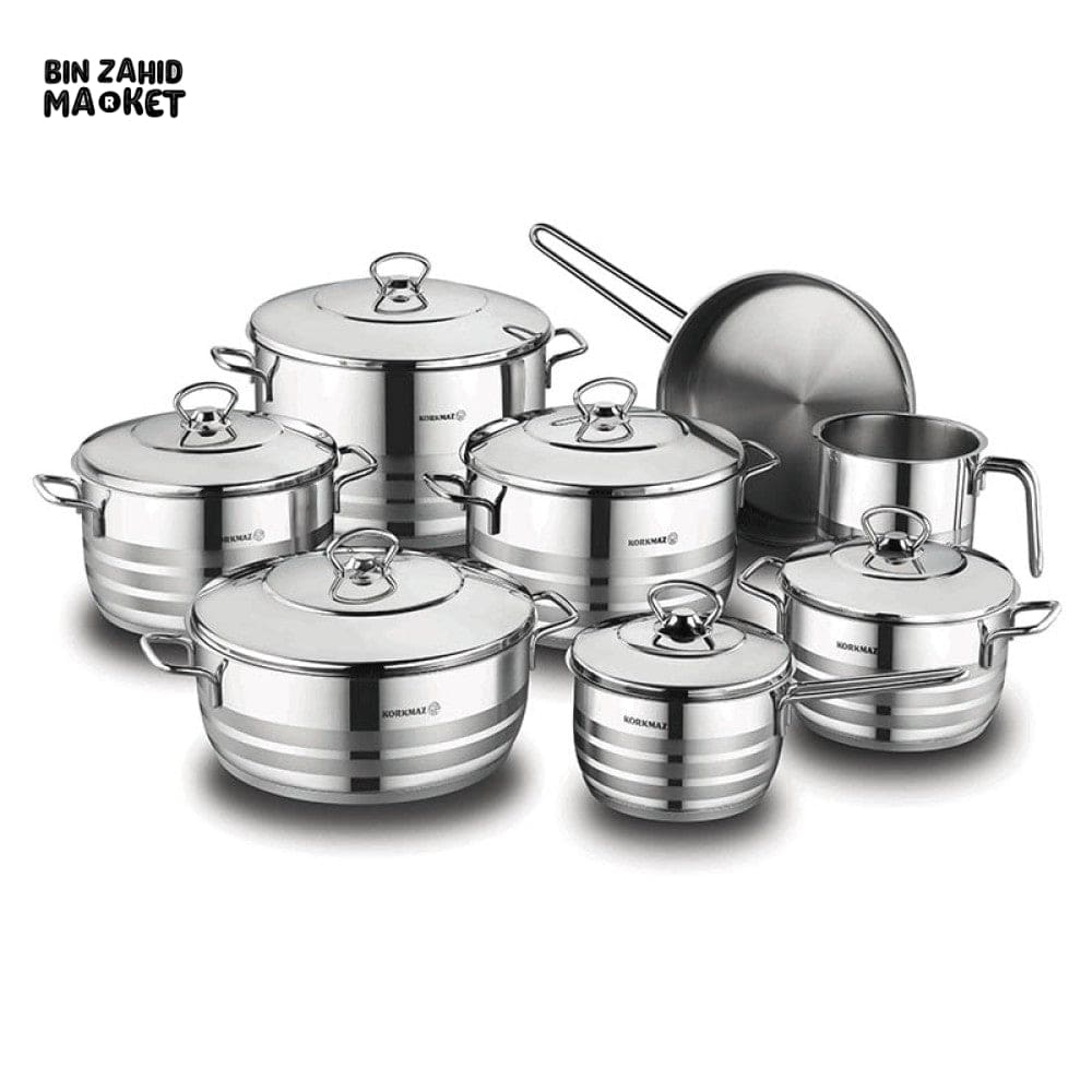 KORKMAZ ASTRA GRANDE 14 PIECE COOKWARE SET – A1091