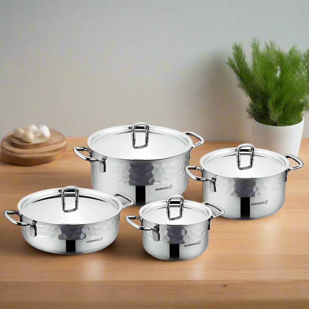 KORKMAZ ERNA INOX COOKWARE 8 PIECES SET - A1963-1