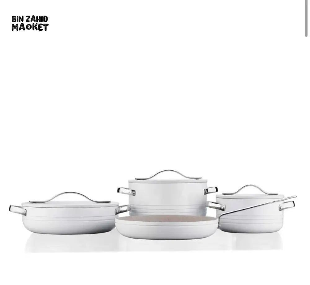 Korkmaz Linea Plus 7 pcs Cookware Set-Vanilla