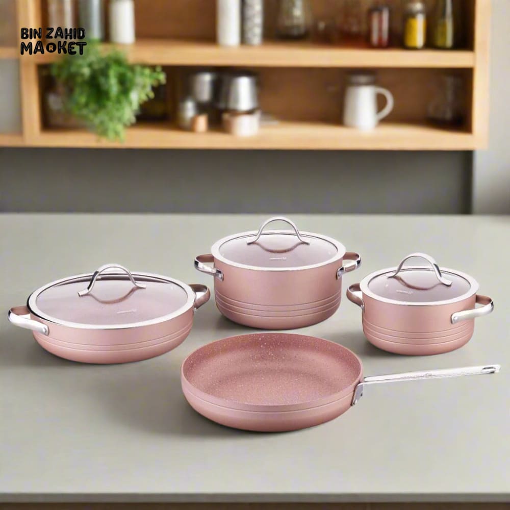 KORKMAZ LINEA ROSAGOLD COOKWARE 7 PIECES SET - A2619