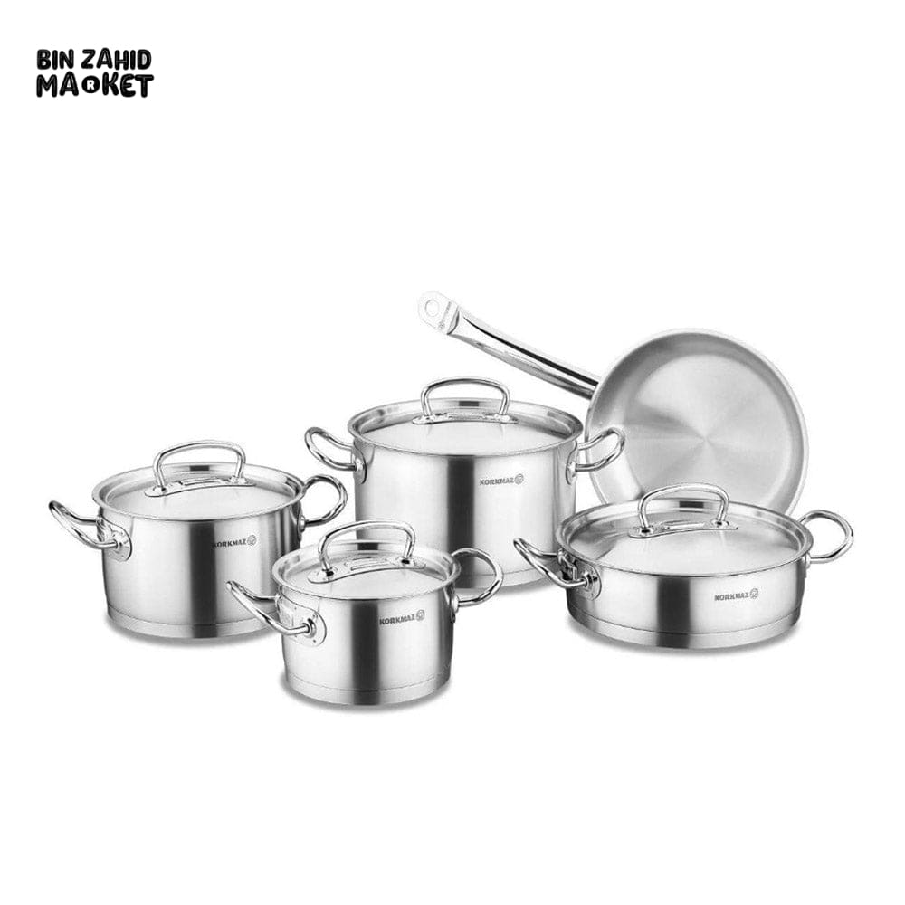 Korkmaz Proline 9 pcs. Cookware Set - Satin