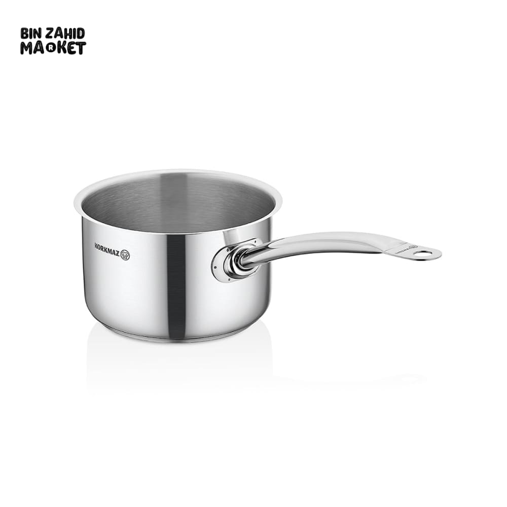 KORKMAZ PROLINE GASTRO SAUCEPAN PROFESSIONAL STAINLESS STEEL SAUCEPAN FOR CHEFS & HOME COOKS - 16X7.5 CM (A2700)