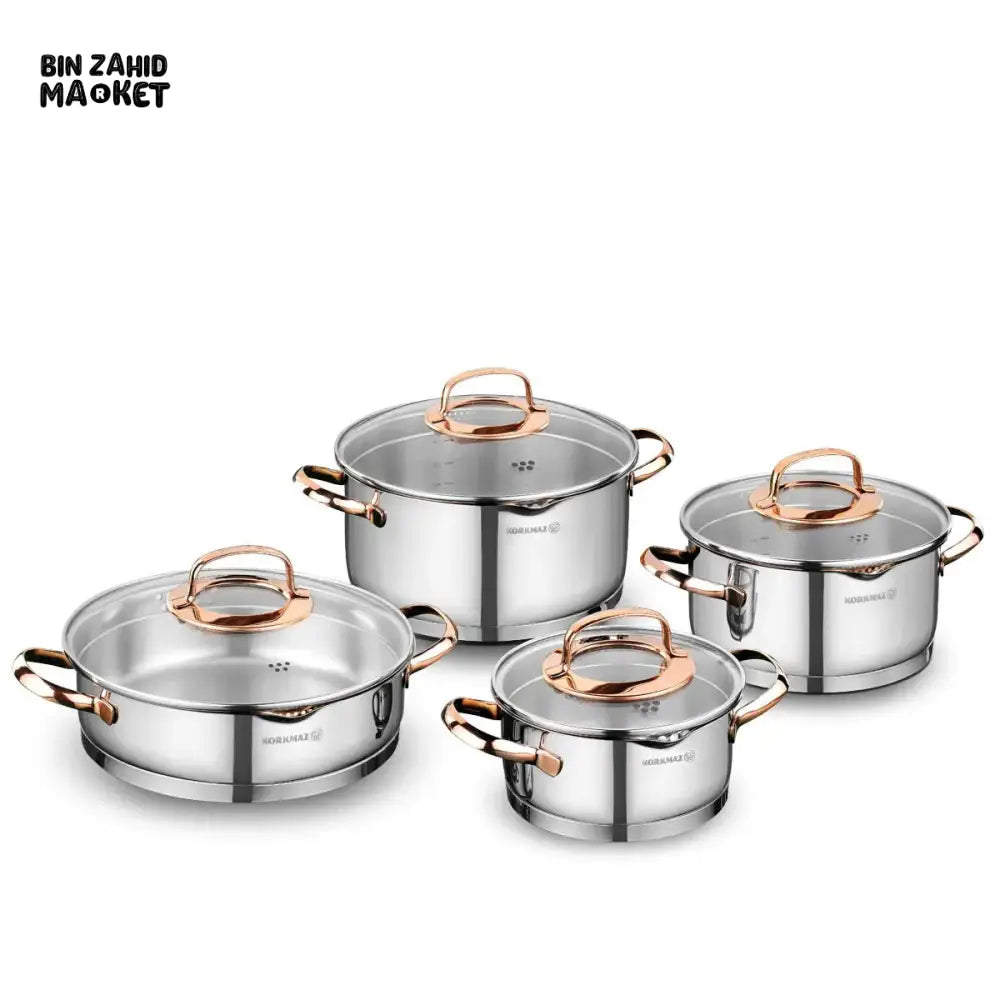 KORKMAZ ROSANNA COOKWARE 8 PIECES SET - A1040