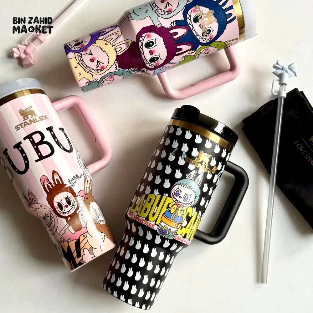LABUBU X STANLEY QUENCHER TUMBLER 40OZ GIFT BOX PACKING - BLACK