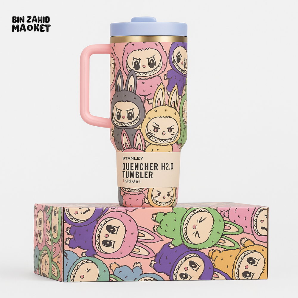 LABUBU X STANLEY QUENCHER TUMBLER 40OZ GIFT BOX PACKING - PINK