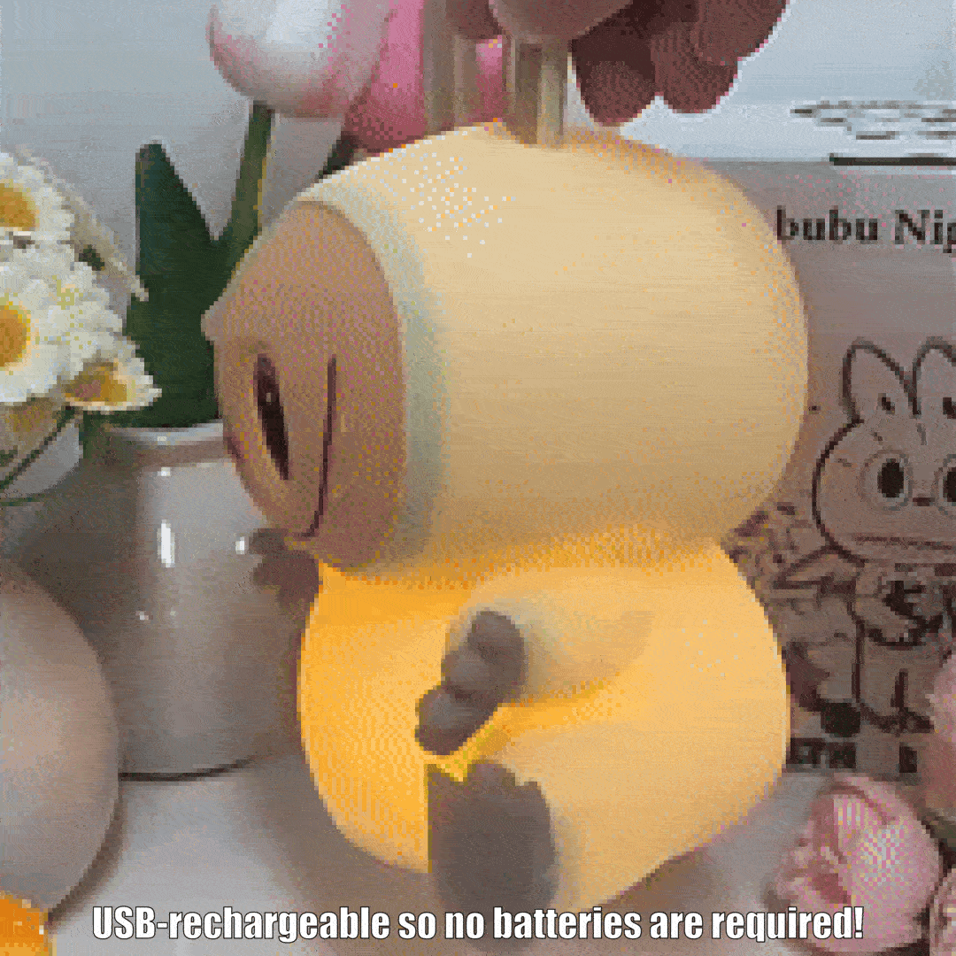 CUTE SILICONE LED NIGHT LIGHT USB RECHARGEABLE TOUCH CONTROL - LABUBU