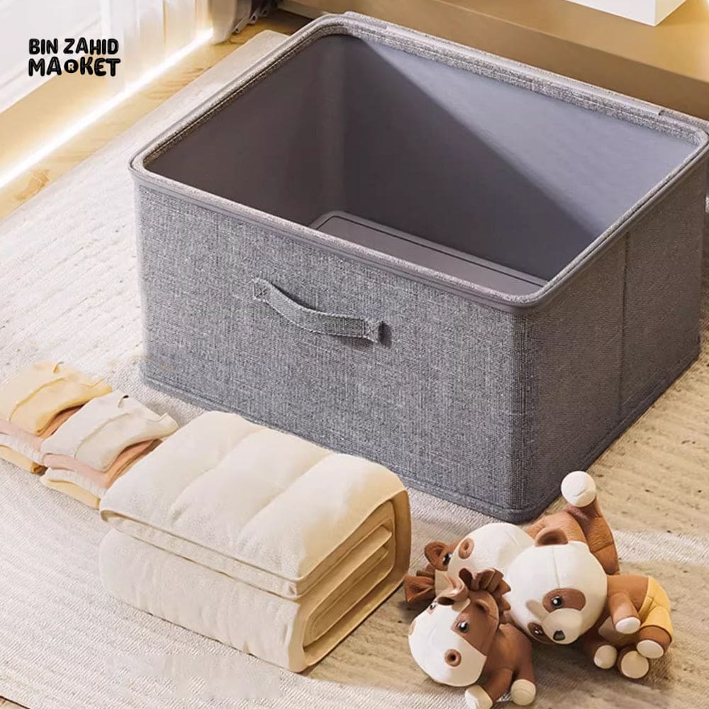 LARGE CAPACITY FOLDABLE CLOTHES STORAGE BOX WITH ZIPPER – WARDROBE QUILT ORGANIZER BAG FOR CLOTHES UNDERWEAR AND BLANKETS