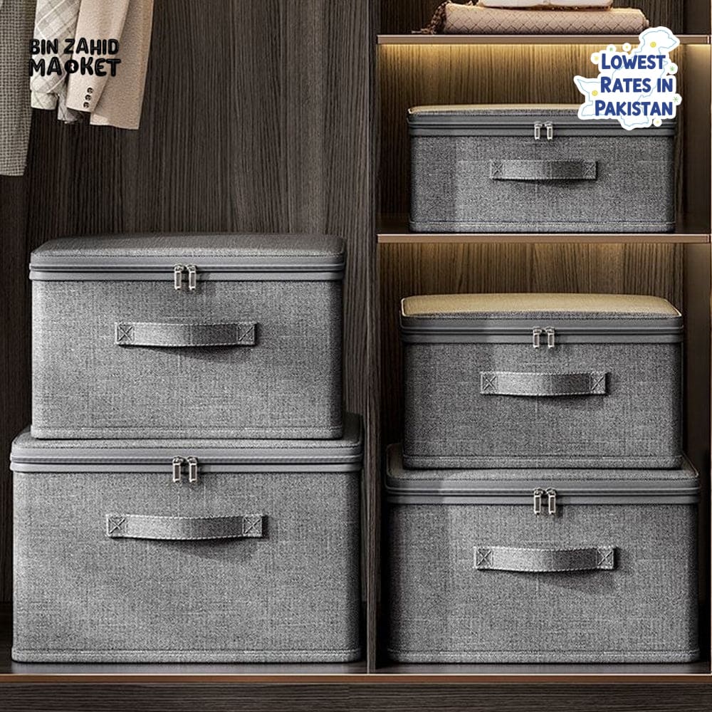 LARGE CAPACITY FOLDABLE CLOTHES STORAGE BOX WITH ZIPPER – WARDROBE QUILT ORGANIZER BAG FOR CLOTHES UNDERWEAR AND BLANKETS