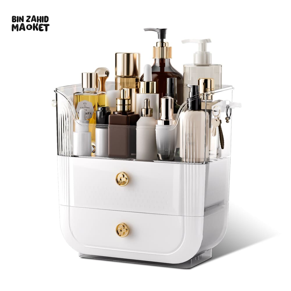 LARGE-CAPACITY MAKEUP STORAGE BOX MULTIFUNCTIONAL VANITY ORGANIZER FOR SKINCARE & JEWELRY