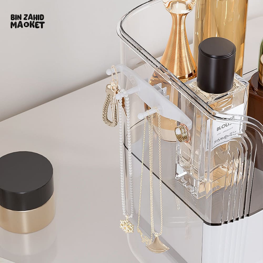 LARGE-CAPACITY MAKEUP STORAGE BOX MULTIFUNCTIONAL VANITY ORGANIZER FOR SKINCARE & JEWELRY