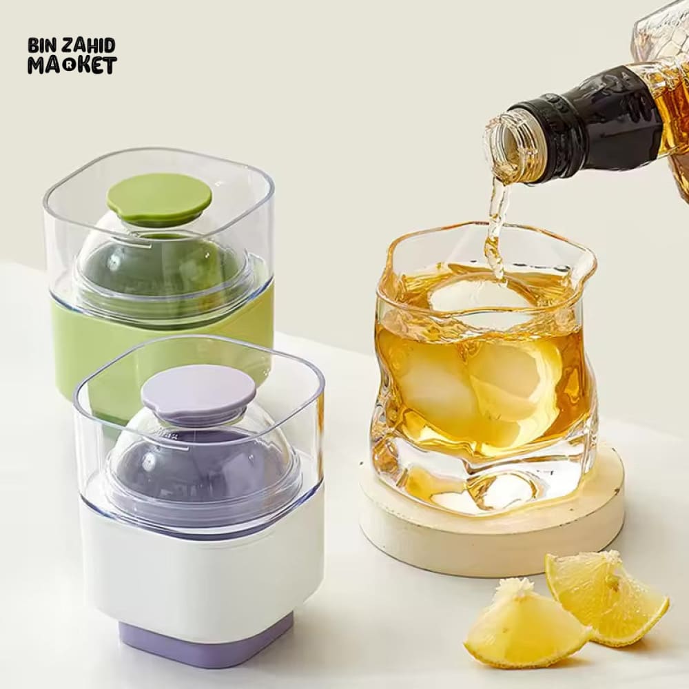 LARGE ROUND ICE BALL MAKER MOLD – SILICONE ICE CUBE MOULD FOR HOME DIY COLD DRINKS
