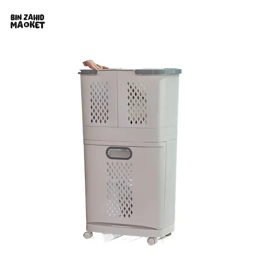 LAUNDRY BASKET REMOVABLE & MOVABLE - SEPARABLE DIRTY CLOTHES STORAGE HAMPER WITH WHEELS