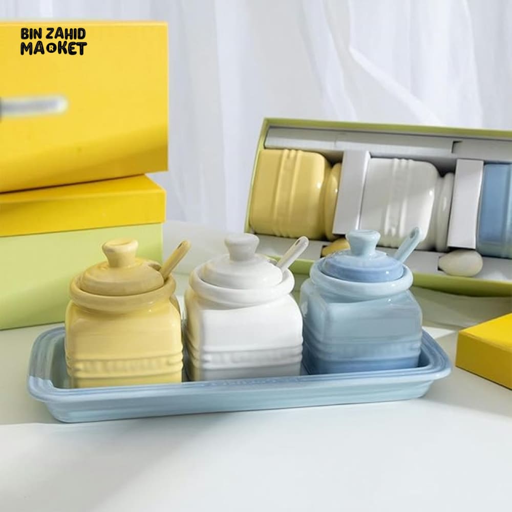 LE CREUSET SET OF 3 SEASONING JARS
