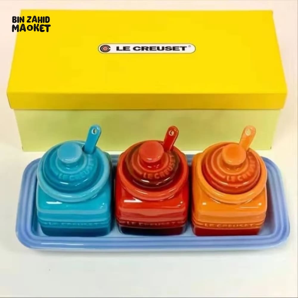 LE CREUSET SET OF 3 SEASONING JARS