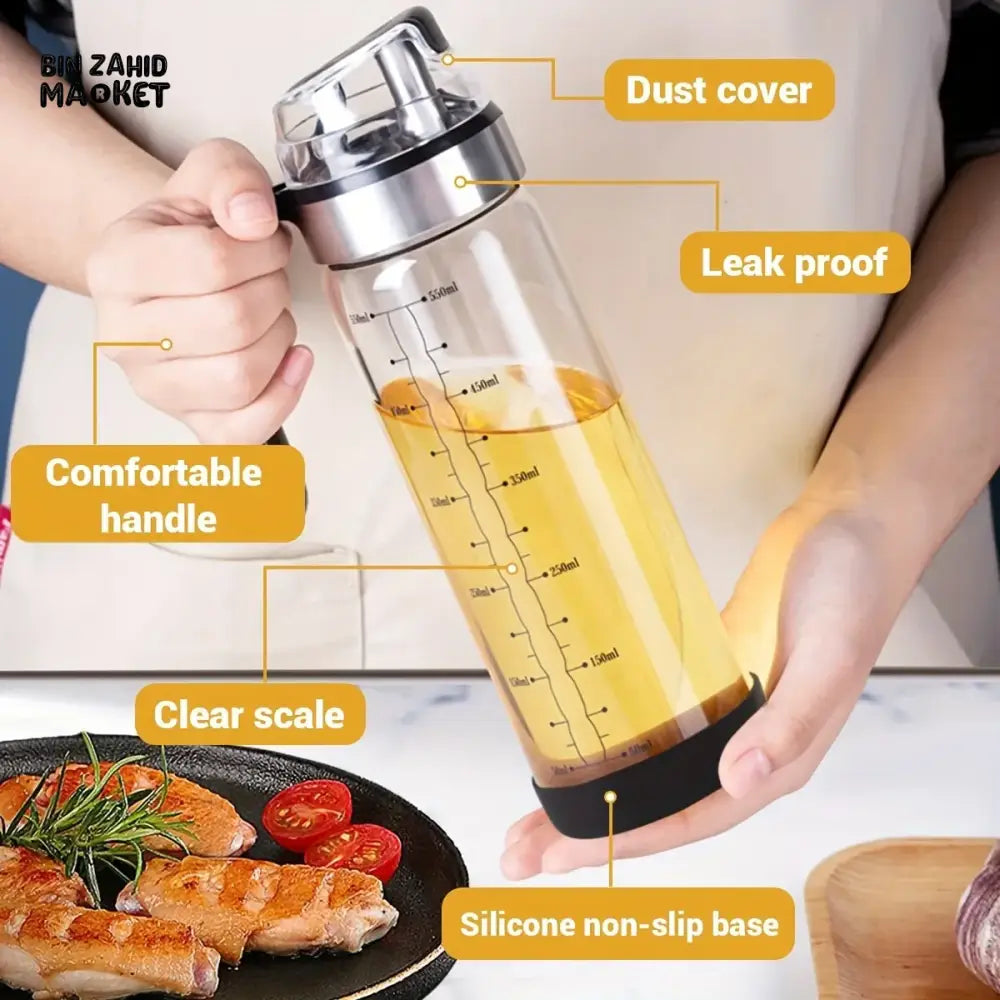 LEAK-PROOF OIL DISPENSER BOTTLE – AUTOMATIC FLIP-TOP FOR OLIVE OIL & VINEGAR