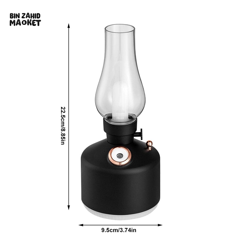 LED RETRO HUMIDIFIER LAMP – WIRELESS CHARGING AROMA DIFFUSER & WATER MIST MAKER WITH NIGHT LIGHT