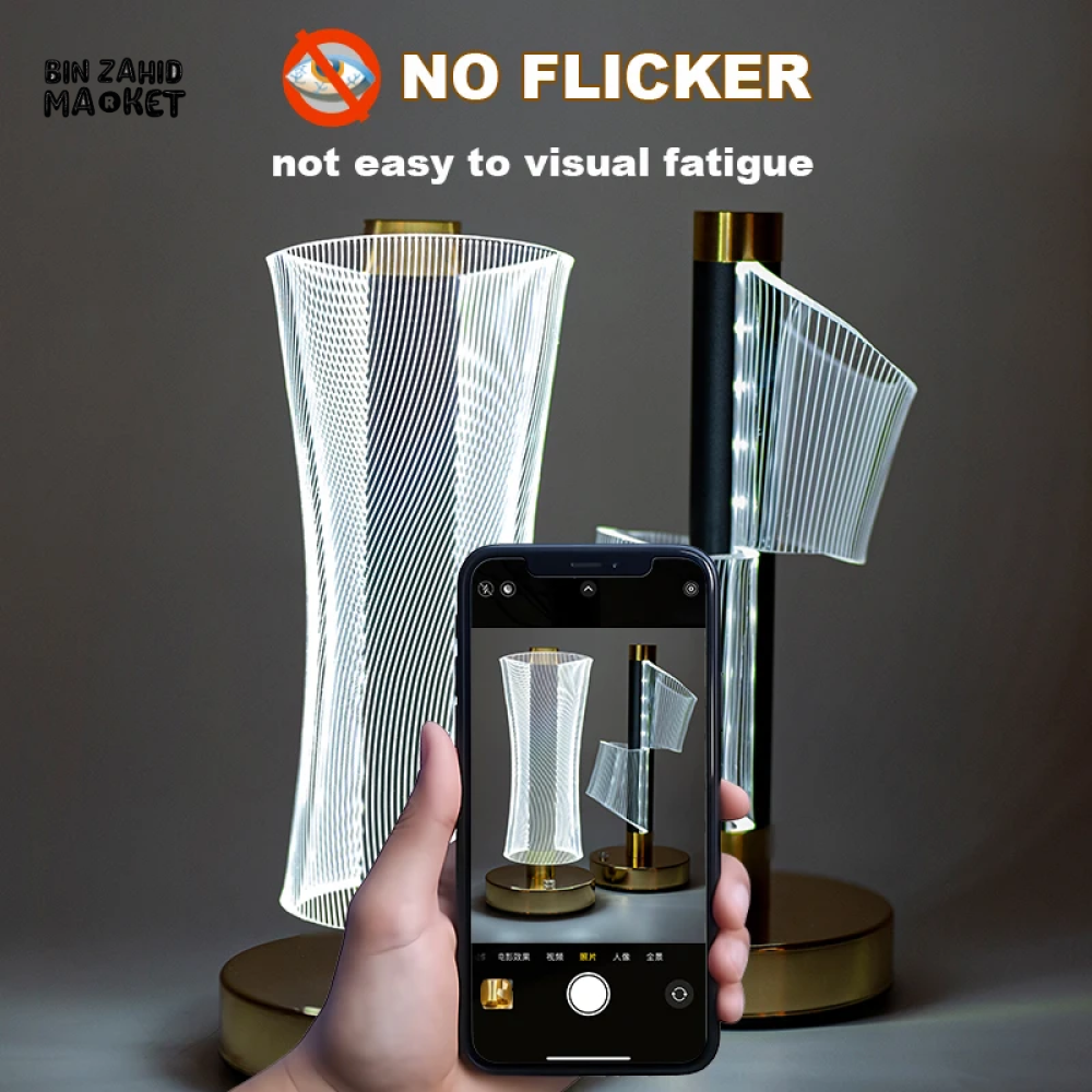 LED TABLE LAMP TOUCH CONTROL USB RECHARGEABLE NIGHT LIGHT 3-COLOR AMBIENT MODES FOR BEDROOM DESK BAR & GAMING SETUP