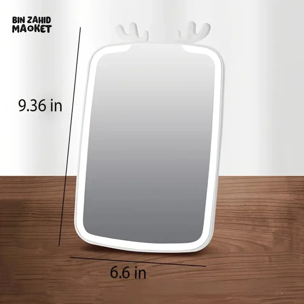 LED VANITY MIRROR WITH 3 COLOR MODES – 90° ROTATION & USB RECHARGEABLE