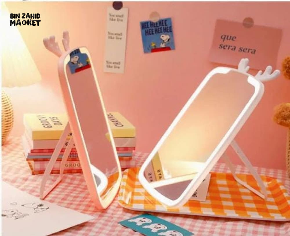 LED VANITY MIRROR WITH 3 COLOR MODES – 90° ROTATION & USB RECHARGEABLE