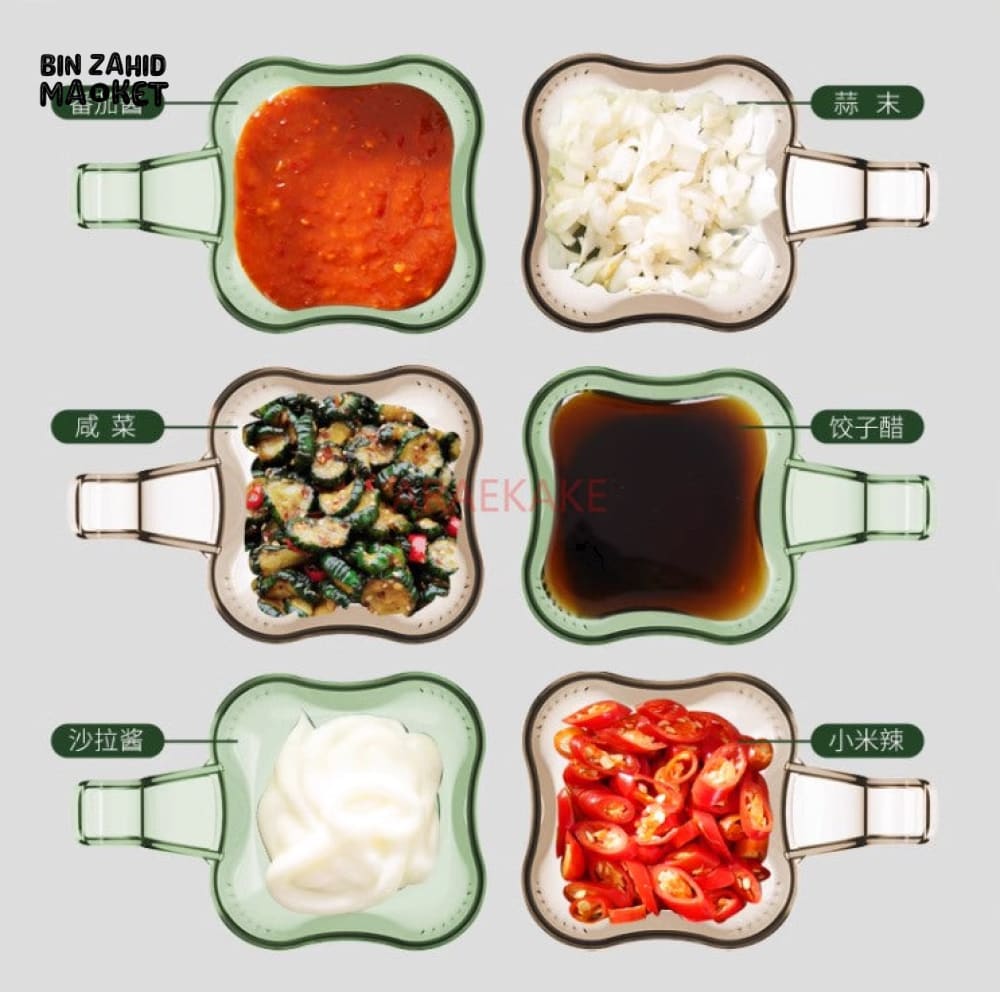LIGHT LUXURY BONE CHINA DIP & SEASONING PLATE – PACK OF 6 – PERFECT FOR GRILL VINEGAR SOY SAUCE & DRY CONDIMENTS