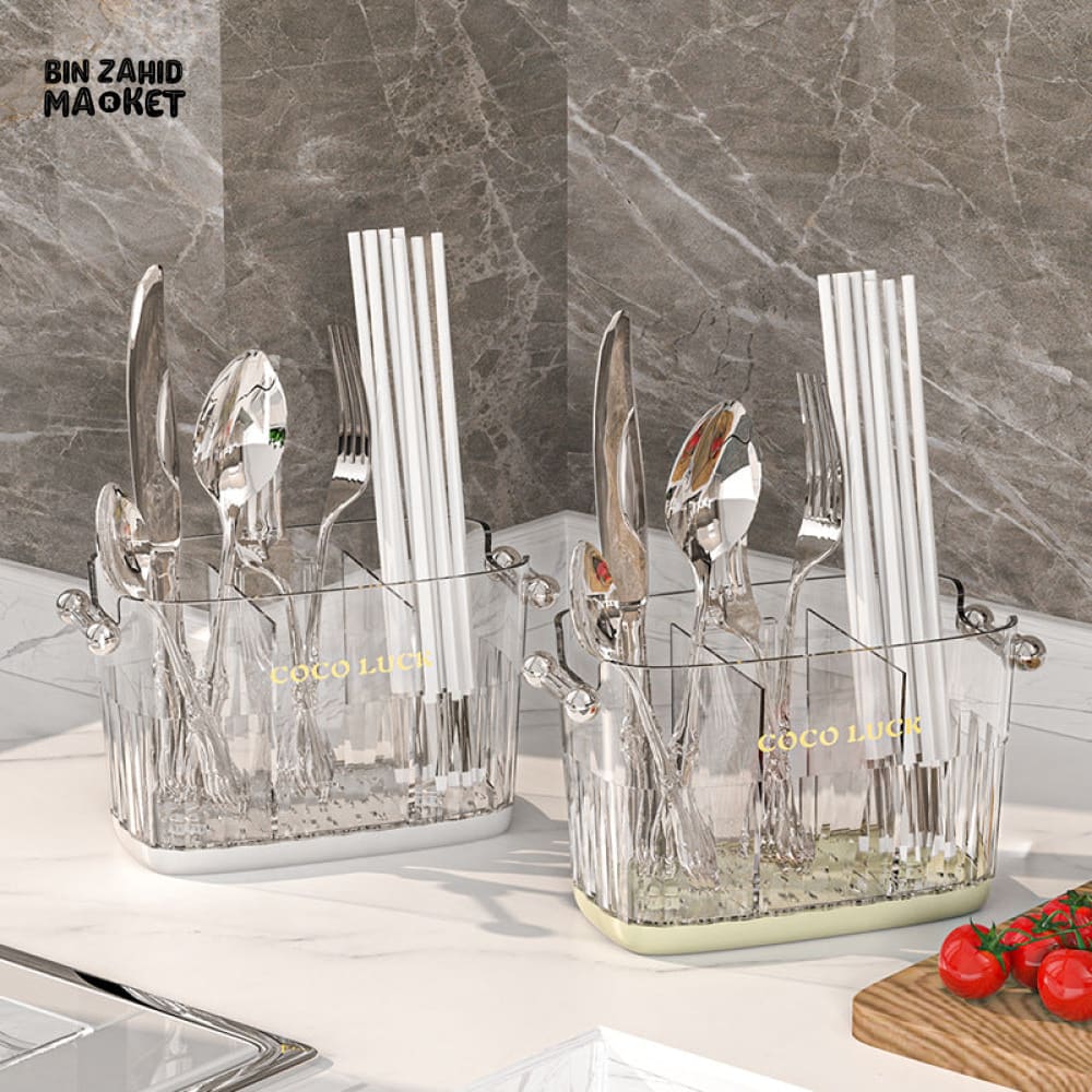 LIGHT LUXURY MULTIFUNCTIONAL CUTLERY HOLDER – MINIMALIST DESIGN WITH DRAINING HOLDER
