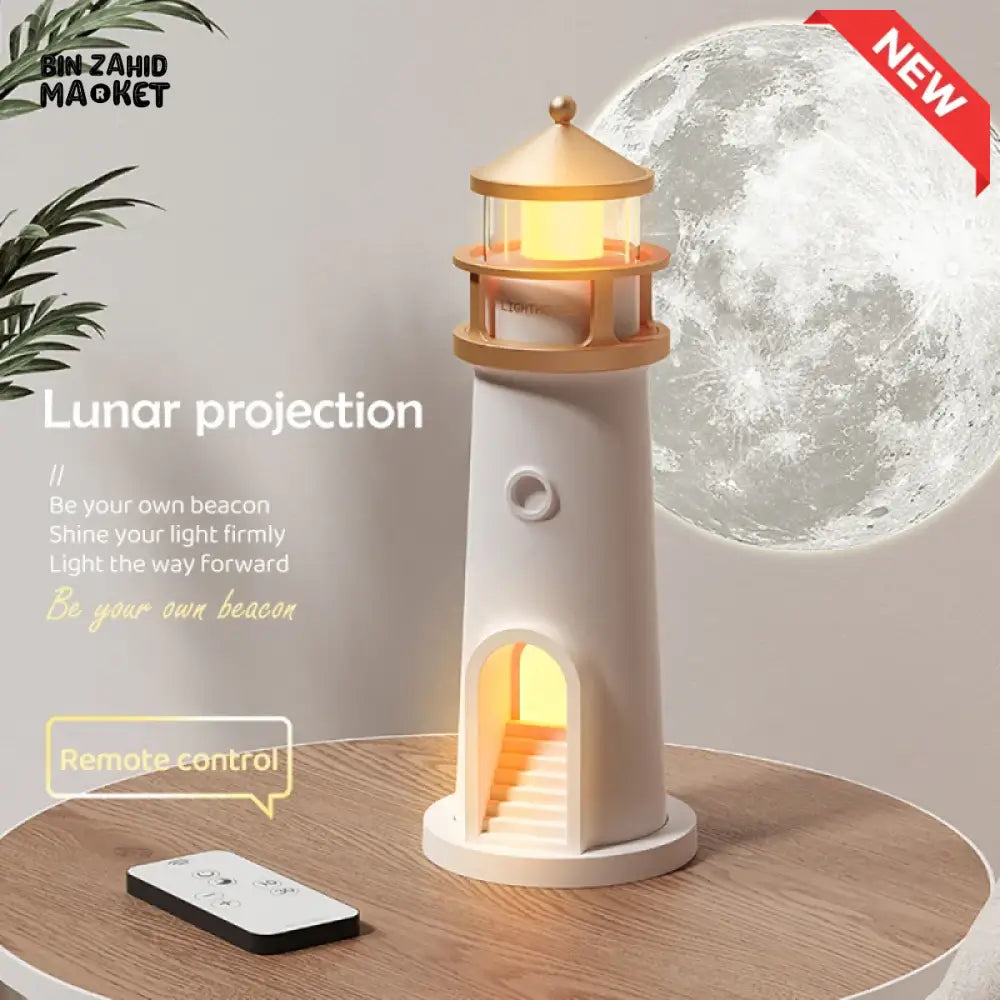 LIGHTHOUSE AMBIENT MOON PROJECTION LIGHT β DIMMABLE BLUETOOTH MUSIC MOTION SENSOR NIGHT DESKTOP DECOR