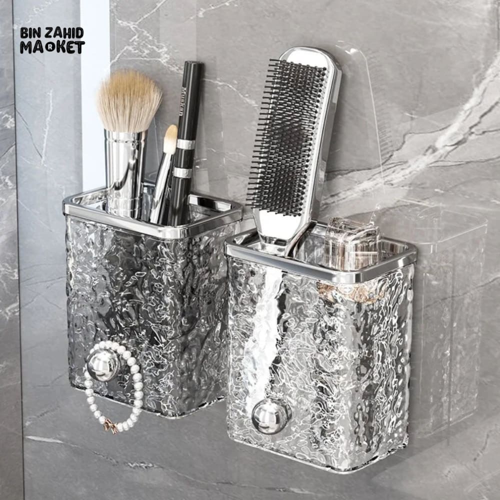 LIGHTWEIGHT LUXURY WALL-MOUNTED BATHROOM STORAGE RACK 1 PIECES – PUNCH-FREE TOOTHBRUSH & RAZOR HOLDER