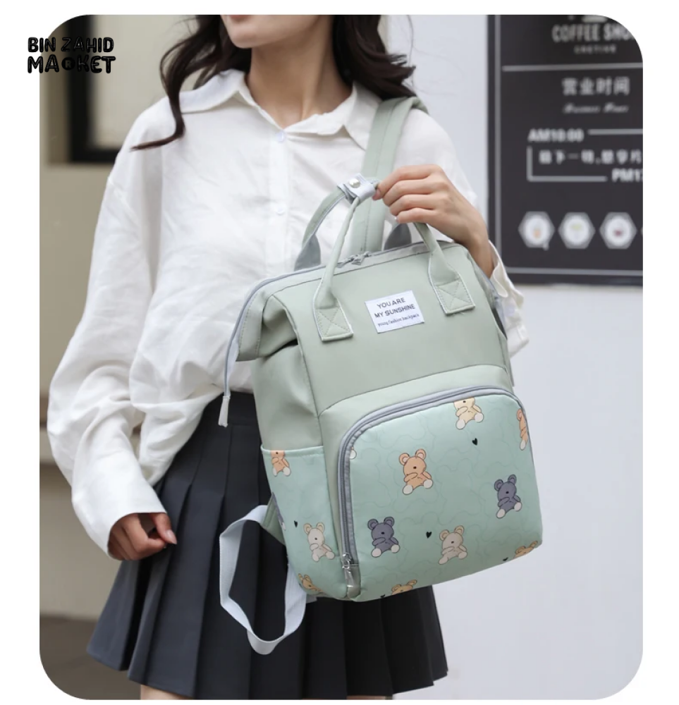 LIGHTWEIGHT & SPACIOUS DIAPER BACKPACK – MULTI-FUNCTIONAL DESIGN FOR MOMS ON THE GO - BLUE