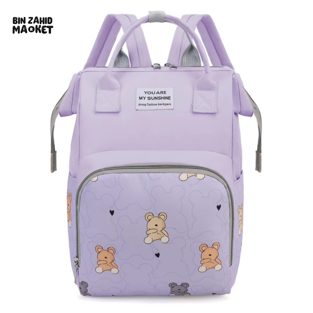LIGHTWEIGHT & SPACIOUS DIAPER BACKPACK – MULTI-FUNCTIONAL DESIGN FOR MOMS ON THE GO - PURPLE