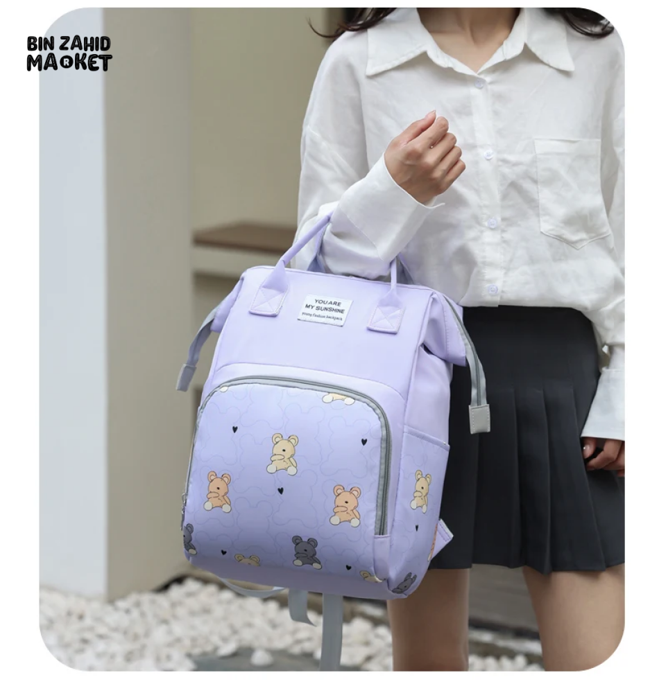 LIGHTWEIGHT & SPACIOUS DIAPER BACKPACK – MULTI-FUNCTIONAL DESIGN FOR MOMS ON THE GO - YELLOW