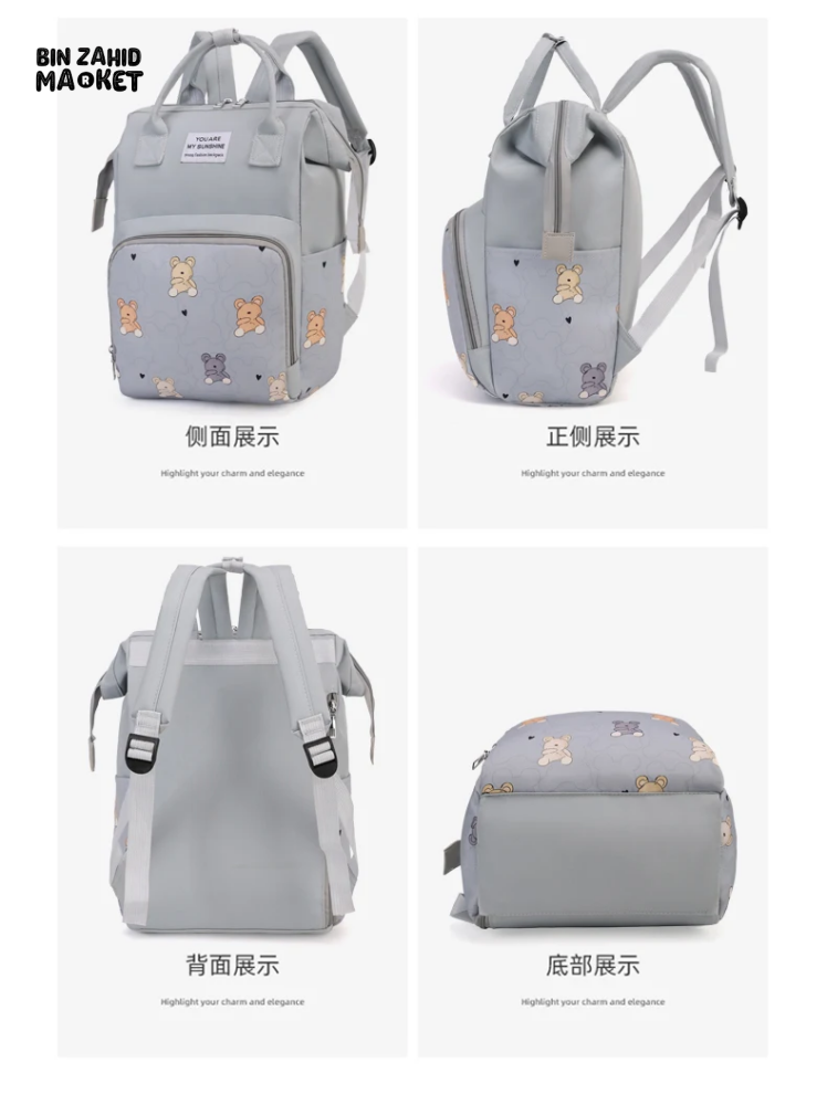 LIGHTWEIGHT & SPACIOUS DIAPER BACKPACK – MULTI-FUNCTIONAL DESIGN FOR MOMS ON THE GO - YELLOW