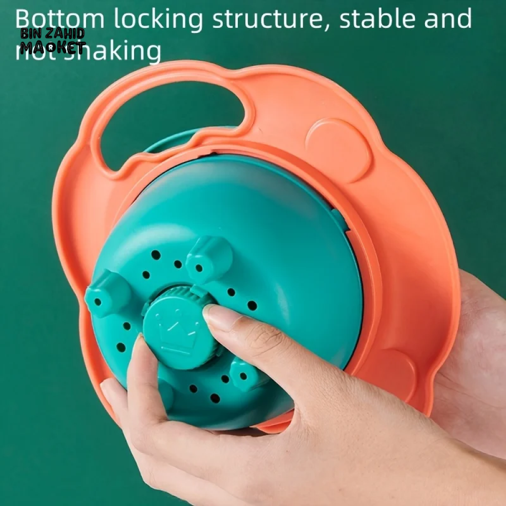 LION-SHAPED ANTI-SPILL BABY BOWL 360° BALANCE DESIGN WITH LID & HANDLES PERFECT FEEDING GIFT FOR TODDLERS