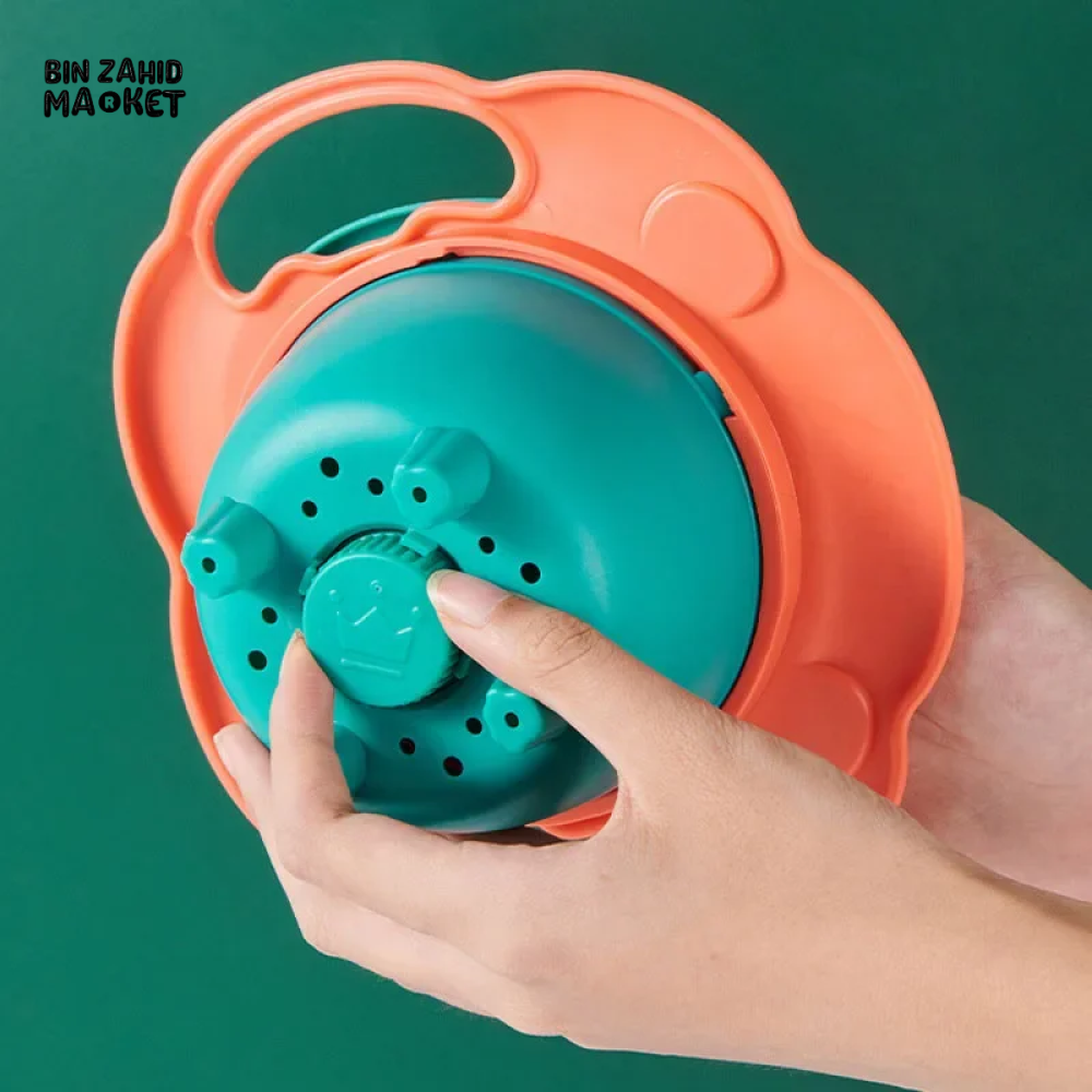 LION-SHAPED ANTI-SPILL BABY BOWL 360° BALANCE DESIGN WITH LID & HANDLES PERFECT FEEDING GIFT FOR TODDLERS