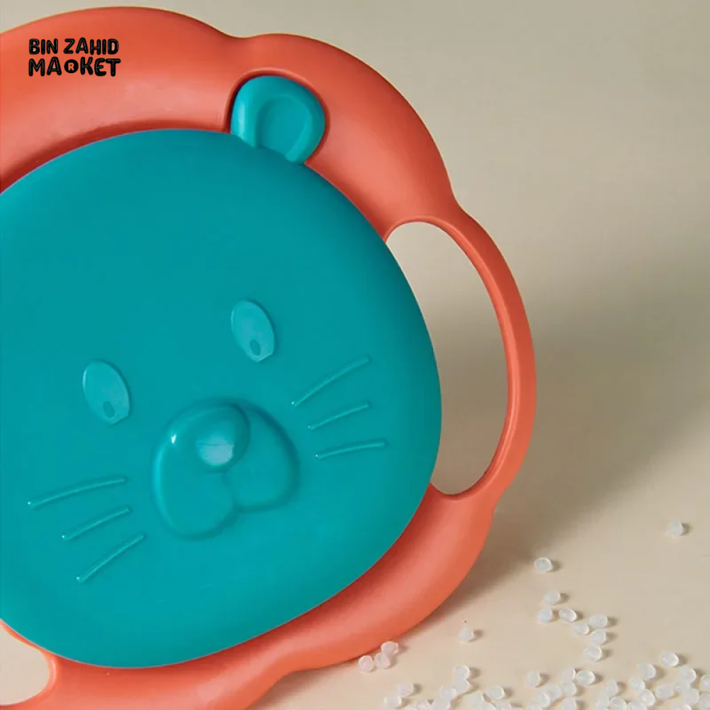 LION-SHAPED ANTI-SPILL BABY BOWL 360° BALANCE DESIGN WITH LID & HANDLES PERFECT FEEDING GIFT FOR TODDLERS