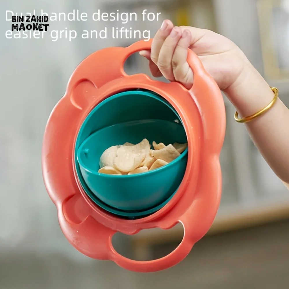 LION-SHAPED ANTI-SPILL BABY BOWL 360° BALANCE DESIGN WITH LID & HANDLES PERFECT FEEDING GIFT FOR TODDLERS