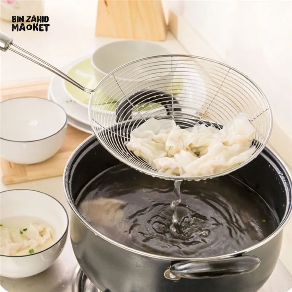 LONG HANDLE STEEL STRAINER