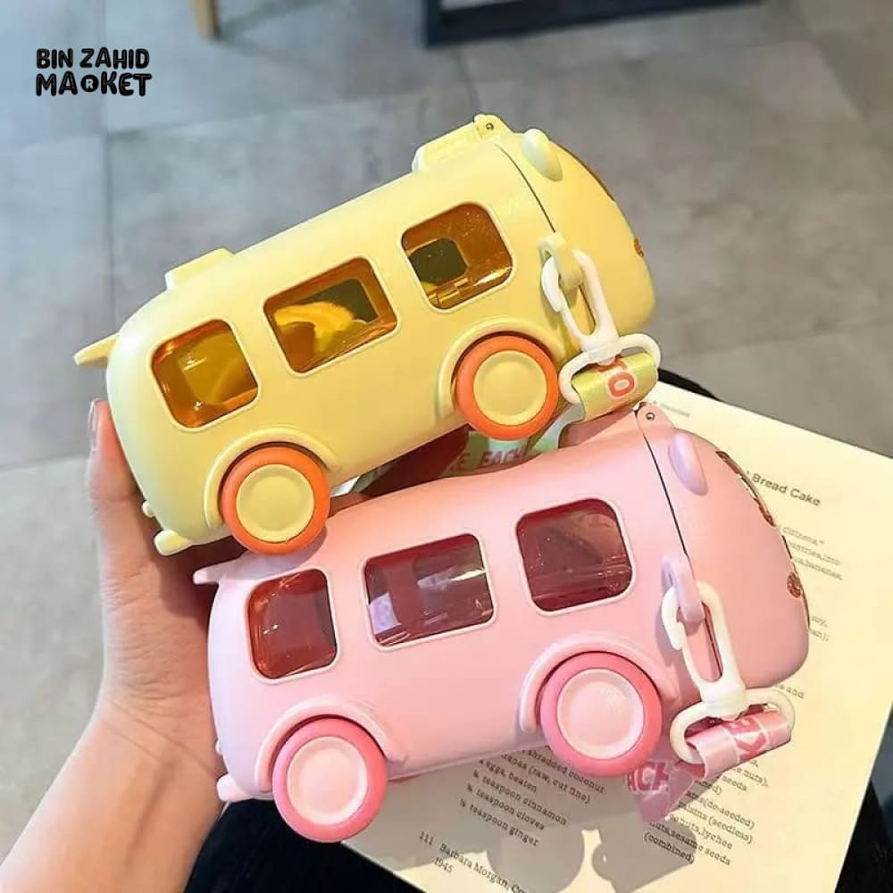 LUSQI KIDS BUS SHAPED DRINKING SIPPER BOTTLE 500ML