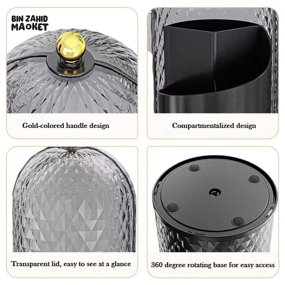 LUXOR ROTATING MAKEUP BRUSH HOLDER - DIAMOND CAGE